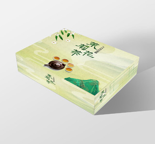 青色传统中国风茉莉花茶宣传包装盒茉莉花茶包装